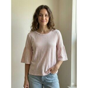 Velvet by Graham & Spencer Blush Pink Tilly Ruffle Sleeve Tee Size L